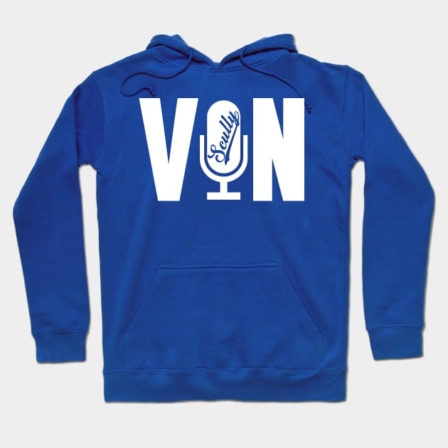 Vin Scully Microphone - Vin Microphone Hoodie by LMW Art